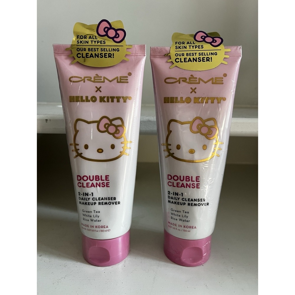 Lot Of 2 The Creme x Hello Kitty Double Cleanse 2 in 1 Cleanser Makeup Remover